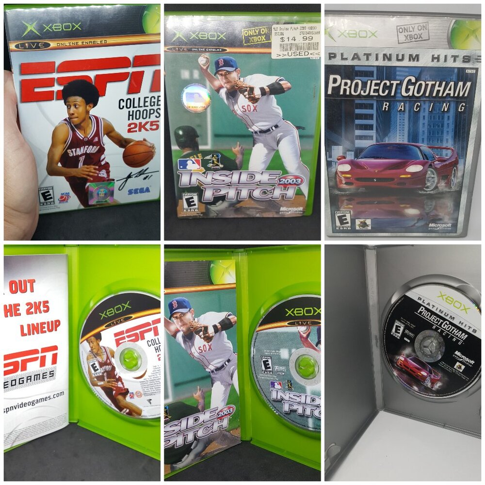 College Hoops, Inside Pitch, Project Gotham Racing Xbox Video Games Set of 3